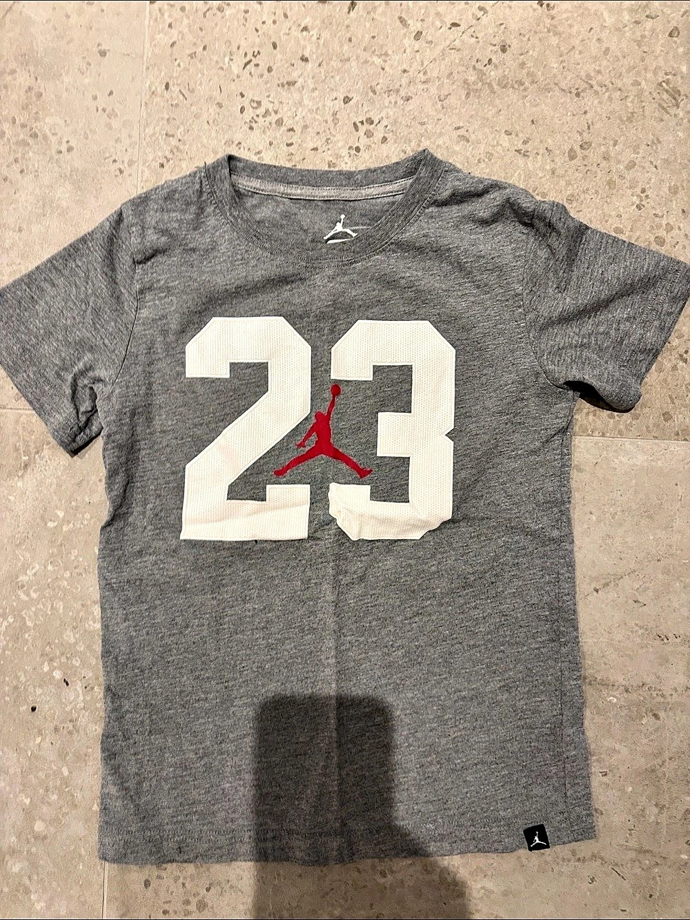 Jordan Boys Sport Legacy 23 Graphic Tee Sport Legacy Boys Small Gray & White
